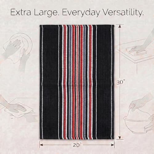 Urban Villa Kitchen Towels Cotton Dish Towels 20”x30” Black - Image 3
