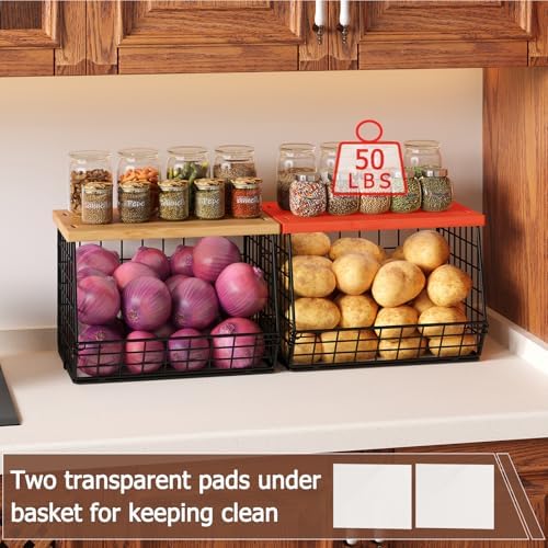 2 Set Stackable Wire Basket - Image 2