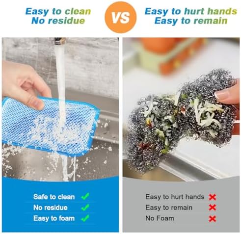 HOMEXCEL 12 Pack Scrub & Wipe Cloths, Scrub Sponges - Image 3
