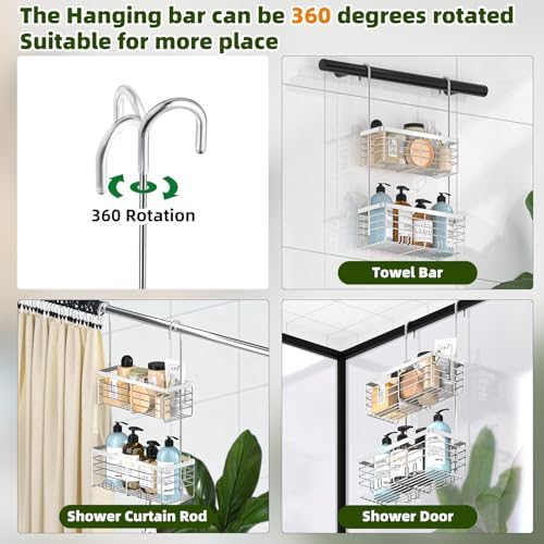 YUOROS 2 Tier Shower Caddy Hanging Over the Door - Image 5
