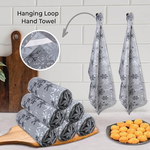 Urban Villa Kitchen Towels Cotton Dish Towels 20”x30” Grey Snow - Image 4