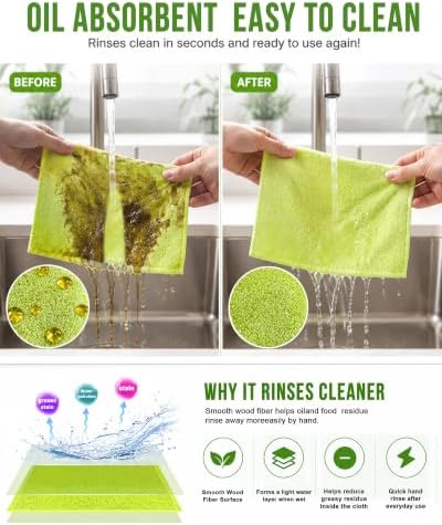 COOLMI Kitchen Dish Cloths, Easy-Rinse Dish Towels - Image 3