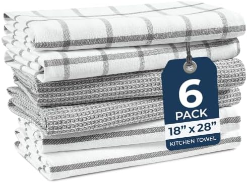 LANE LINEN Cotton Kitchen Towels and Dish Cloths Set, Quick-Drying Dish Towel by LaneLinen