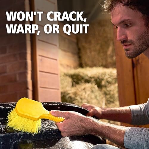 Rubbermaid Commercial 8" Utility Scrub Brush Plastic Handle Synthetic Bristles - Image 3