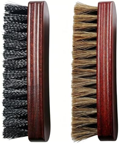 2 Pcs 6" Horsehair Brush and Stiff Bristle Sole Brush by Ponward