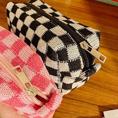 SxoSyo 2 Pcs Checkered Cosmetic Bags - Image 5