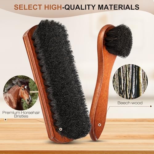 4Pcs Shoe Shine Kit, Horsehair Brush - Image 3