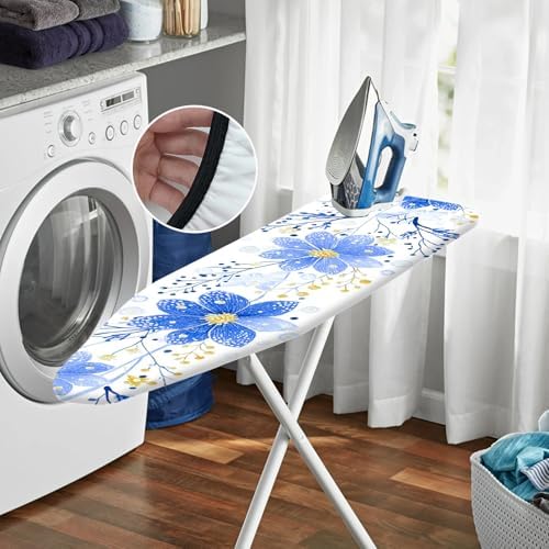 Nuxovilar Blue Flower Yellow Bud Ironing Board Cover 15x54 - Image 6