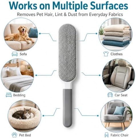 Pet Hair Remover Brush Set for Dog & Cat Hair, Reusable Lint Roller, - Image 5
