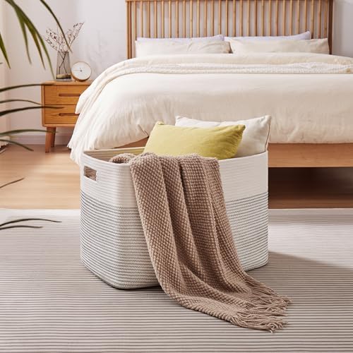 OIAHOMY 108L Extra Large Blanket Basket Dog Toy Basket Black/White - Image 2