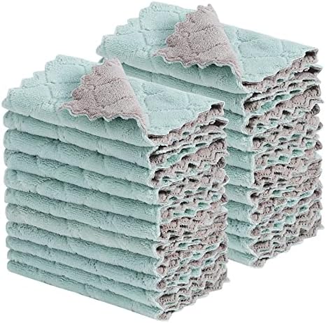 GADIEDIE 20Pcs Kitchen Cloth, Dish Towels, Super Absorbent Coral Fleece by GADIEDIE