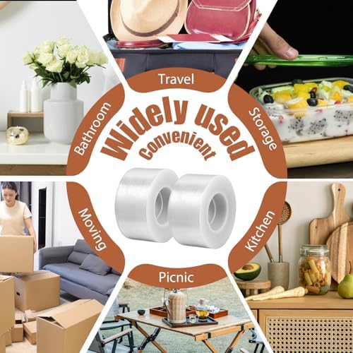 2 Pcs Mini Stretch Wrap Moving Wrapping Plastic Roll 1.18in X 1500ft Plastic - Image 6