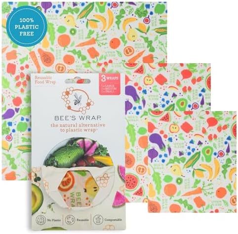 Bee's Wrap Beeswax Food Wraps, 3 Pack Assorted by BeesWrap