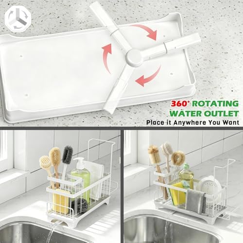 Sponge Holder for Kitchen Sink, Self-Draining Sink Caddy - Image 5