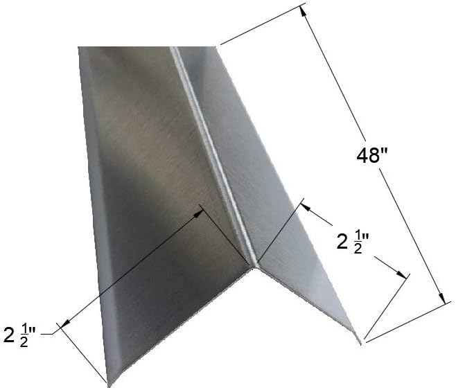 Brushed 304 Stainless Steel Corner Guards, 48" Wall Protectors, 20ga & 16ga, Available in 1/2" to 4", Multi-Pack Options (1, 2, 5, or 10) (5, 2 1/2 x 2 1/2, 20ga, with Hug Edges)