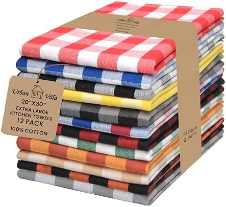 Urban Villa Kitchen Towels Cotton Dish Towels 20”x30” Multi by CottonTrends