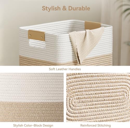 Nunsino 90L Laundry Basket, Cotton Rope Laundry Hamper - Image 5