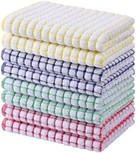 Mordimy Cotton 8 Pack Terry Kitchen Towels, 16 x 25 Inches by Mordimy