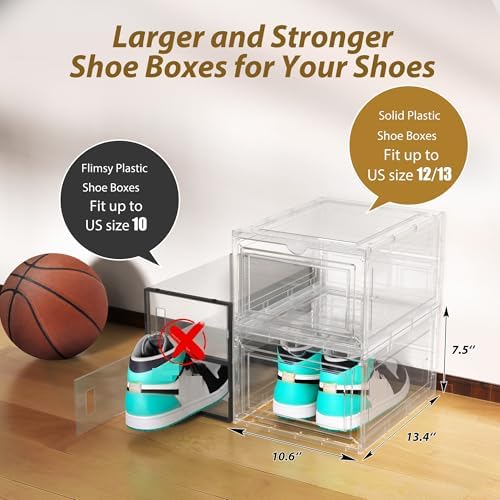 10 Pack Thickened Clear Stackable Shoe Organizer - Image 6