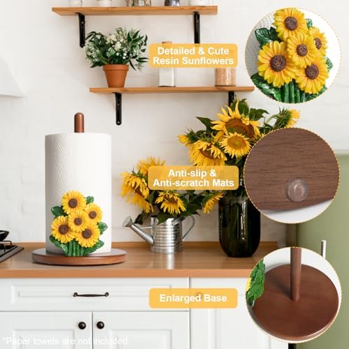 Sunflower Paper Towel Holder Yellow Sunflower Kitchen Decor and Accessories - Image 3
