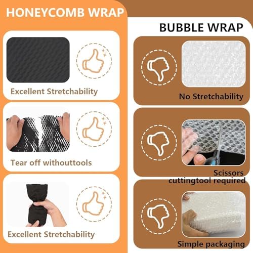 Honeycomb Packing Paper, Recyclable Moving Supplies Bubble Packing Wrap - Image 3