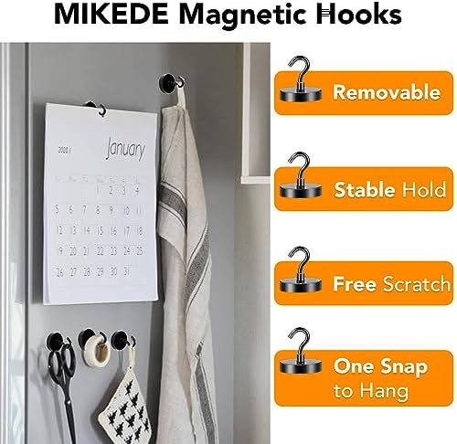 MIKEDE Magnetic Hooks Heavy Duty 150LB+ Strong Black Magnets Hook - Image 3