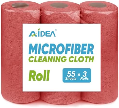 AIDEA Microfiber Cleaning Cloth-165 Sheets 3 Roll by AIDEAHOME