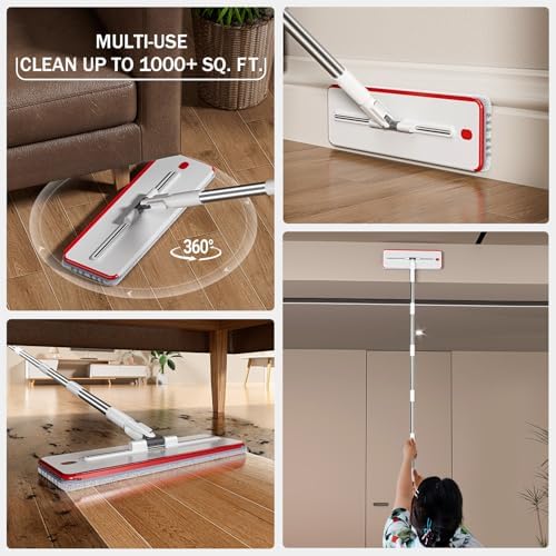 HoMettler Mop and Bucket Set, 3-Tank Flat Mop and Bucket System - Image 6