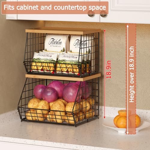2 Set Stackable Wire Basket - Image 3