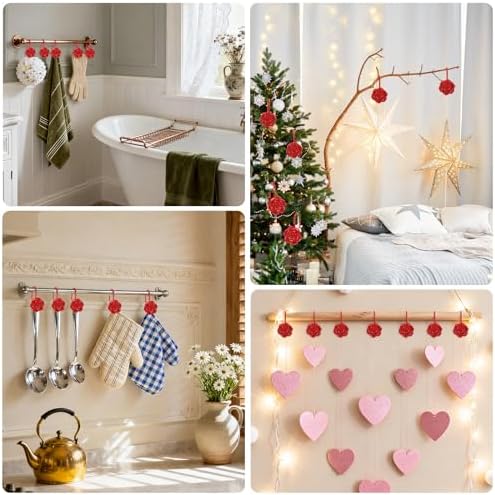 Metal Rose Shower Curtain Hooks, Rust-Resistant Hooks - Image 4