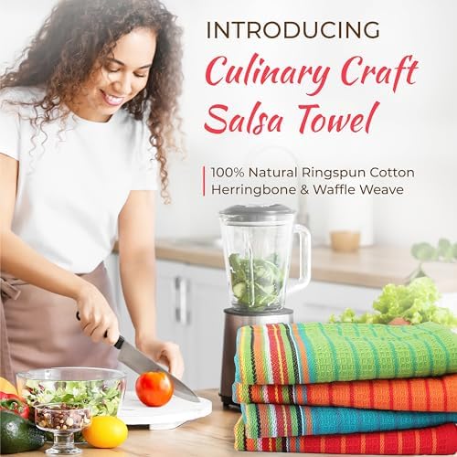 THREAD SPREAD Kitchen Dish Towels, 100% Cotton Salsa Towels, Highly Absorbent - Image 2