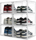 6 Pack Large Clear Shoe Storage Organizer Boxes by DEEZOMO