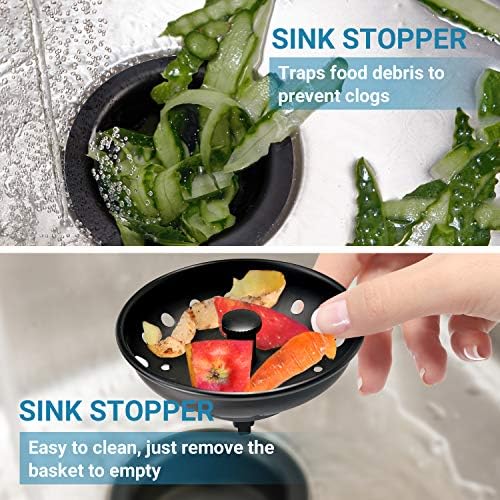 KONE Black Sink Basket Strainer Drain Stopper, 2 Pack Stainless Steel Matte - Image 7