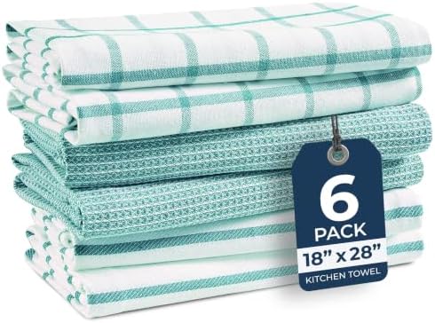 LANE LINEN Cotton Kitchen Towels and Dish Cloths Set, Quick-Drying Dish Towel by LaneLinen