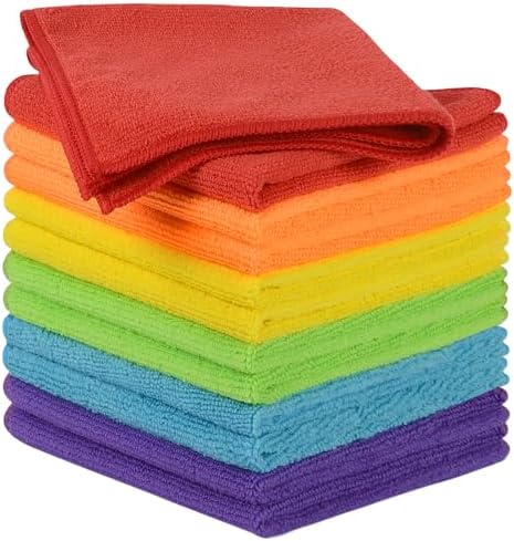 SINLAND Microfiber Rag Cleaning Cloth Kitchen Dish Cloths 12x12inch 12 Pack by SINLAND