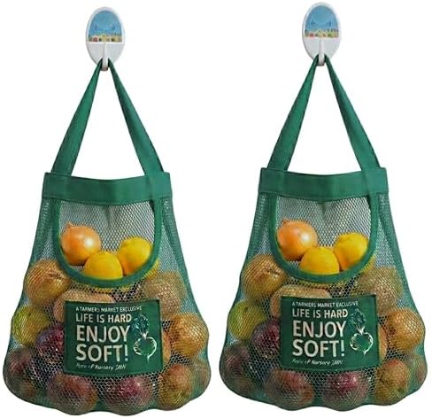 Reusable Hanging Storage Mesh Bags, 2 Bags by TAMALL