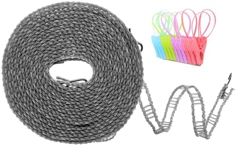 uxcell Windproof Clothesline, 5M 16.4ft Plastic Non-Slip Clothes Drying Rope by uxcell