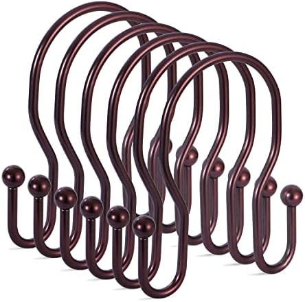 24 Pack Double Shower Curtain Hooks Rings, TENOVEL Double Sided Shower Curtain by TENOVEL