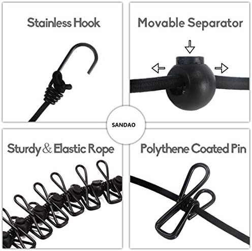 Portable Travel Clothesline, Adjustable Elastic Travel Camping Retractable - Image 2