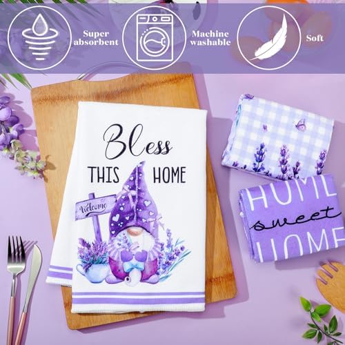 VitalCozy 6 Pcs Lavender Kitchen Towels Set - Image 5