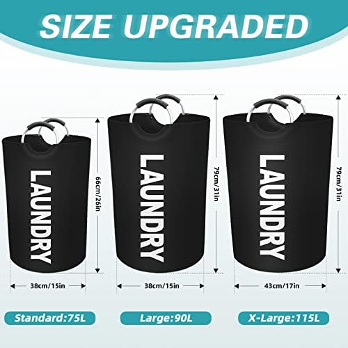 90L Large Laundry Basket, Dirty Clothes Waterproof Laundry Hamper - Image 2