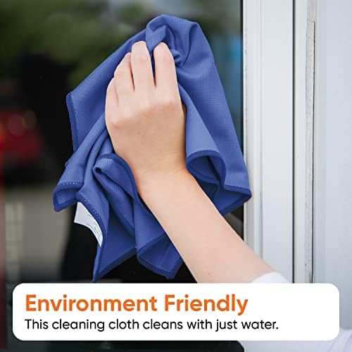 Superio Microfiber Window Cleaning Cloth, Mirror & Glass Miracle Cloth Lint & - Image 6