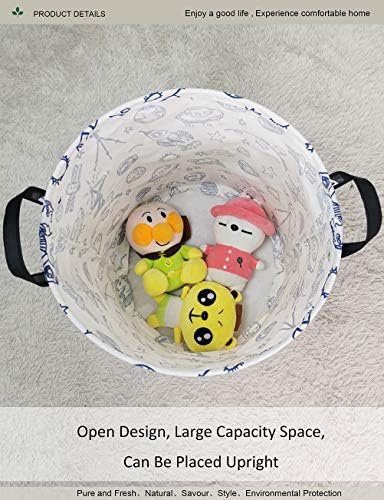 Round collapsible Large Space Rocket Laundry Hamper - Image 4
