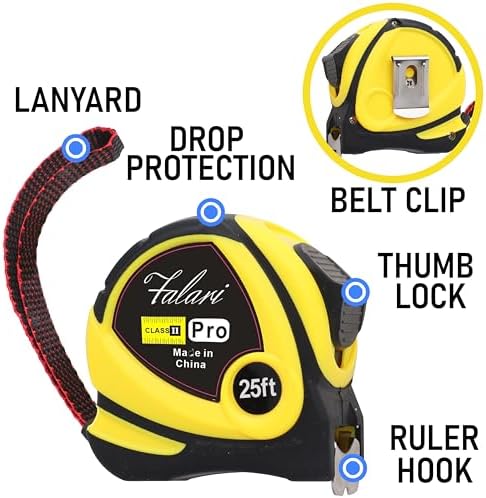 Tape Measure 25ft, Self-Locking, Retractable, Easy Read - Image 2