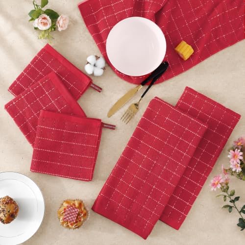 Kitinjoy 100% Cotton Terry Kitchen Dish Cloths, 12”x 12” - Image 3