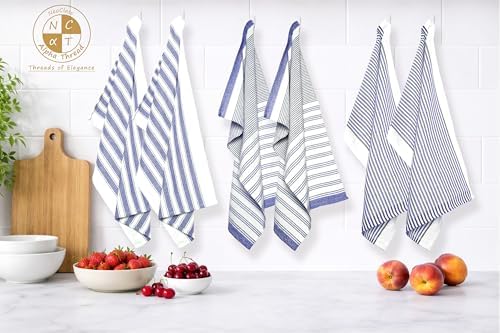 Pack of 6 Cotton Kitchen Towels Set, Dish Towels, Cleaning Rags, Kitchen Dish - Image 2
