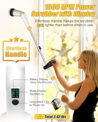 Qimedo Electric Spin Scrubber Q2, 4000mAh Battery, 1500RPM High Power - Image 4