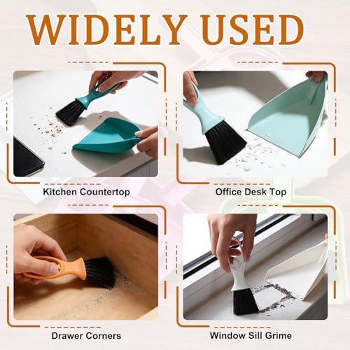 uxcell 2 Pcs Mini Dustpan and Brush Set, Small Broom and Dustpan Set - Image 6