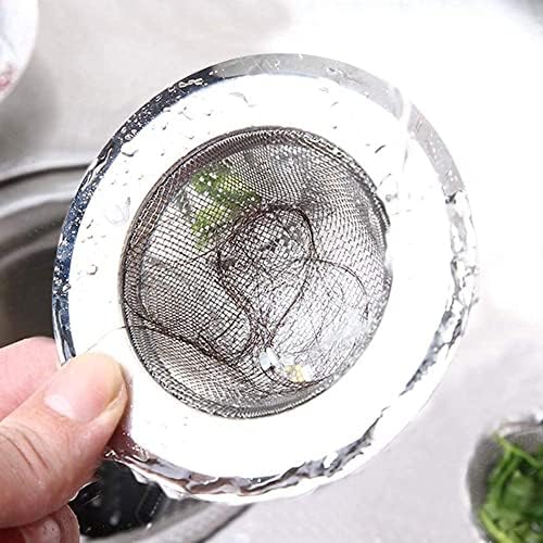2 Pcs Stainless Steel Kitchen Mesh Silver Sink Strainer Large Wide Rim 4.5" - Image 7