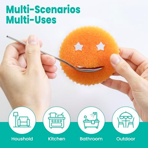 Dish Scrub Sponges, Non-Scratch Temperature Controlled Smiley Color Sponge - Image 6